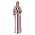 Moda rendas fluir vestido longo frente aberta abaya cor sólida dubai abaya dress